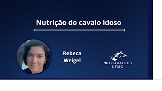 Nutrição do cavalo idoso com a Dra. Rebeca Weigel
